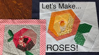 Rose Quilt Block Scrap Buster [upl. by Airdnax]