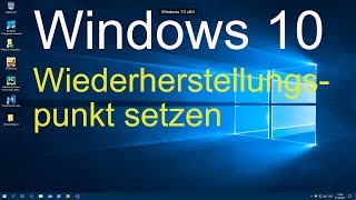 Windows 10  Wiederherstellungspunkt setzen [upl. by Namya]