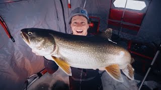 How to Ice Fish for Lake Trout with Bait RodsReelsLineRigging [upl. by Mervin364]