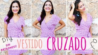 Tutorial VESTIDO CRUZADO muy fácil y sin patrones  DIY wrap dress [upl. by Teloiv]