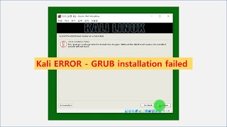 Kali ERROR  GRUB installation failed [upl. by Brackett]