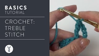 Beginner Crochet How to Treble Stitch [upl. by Linzer]