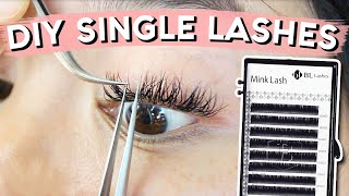 DIY Lash Extensions  SINGLE LASHES [upl. by Banyaz]