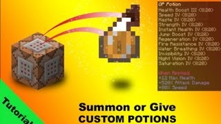 Tutorial Custom potions using give and summon commands in minecraft 17 [upl. by Lynnette]