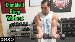 Intense 5 Minute Dumbbell Bicep Workout [upl. by Amhsirak]