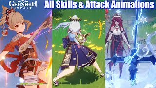 Genshin Impact  All 37 Characters Skills amp Attack Animations Inazuma Updated [upl. by Duyne]