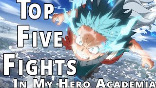 Top 5 My Hero Academia Fights  Season 14 [upl. by Eirrotal502]