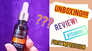 EVELINE Cosmetics Vitamin C Serum  Unboxing and Review [upl. by Ahsan]