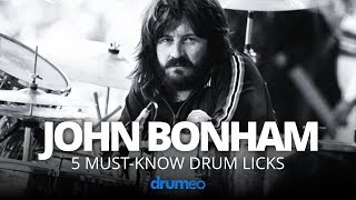 5 MustKnow John Bonham Drum Licks Drum Lesson [upl. by Ohaus136]