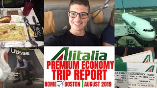 ALITALIA PREMIUM ECONOMY TRIP REPORT  Rome to Boston Aug 2019  A330 [upl. by Gabrielli]