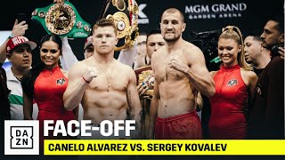 Canelo amp Sergey Kovalev WeighIn Ahead Of Light Heavyweight Clash [upl. by Westbrooke510]