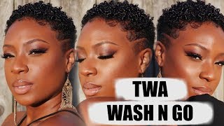 Updated Tapered TWA Wash n Go Routine Nonfrizzy Shiny Curls [upl. by Batory542]