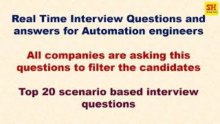 Scenario Based Automation Testing Interview Questions  Top 20 frequently asked by Top Companies 1 [upl. by Tyne]