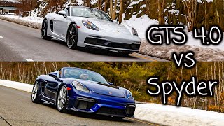 Porsche 718 Spyder vs 718 Boxster GTS 40 [upl. by Rebekah]