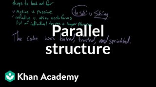 Parallel structure  Syntax  Khan Academy [upl. by Nnyleuqcaj]