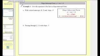 Determining Linear Equations in SlopeIntercept Form  Part 1 L111A [upl. by Llevra35]