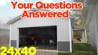 24x40 Pole Barn Build Questions amp Details Cost Construction Posts Concrete Etc [upl. by Nauht]