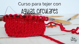 Tejer con AGUJAS CIRCULARES MONTARPUNTO JERSEY CLASE 1 [upl. by Malka524]