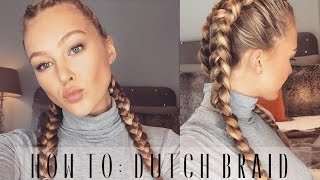 How To Dutch Braid Your Own Hair  Hollie Hobin [upl. by Nairad615]