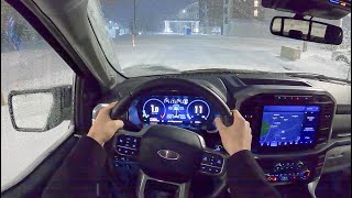 2021 Ford F150  POV Winter Night Drive Binaural Audio [upl. by Notyalk]