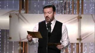 Golden Globes 2011  Ricky Gervais Introduces Tom Hanks amp Tim Allen [upl. by Donald]