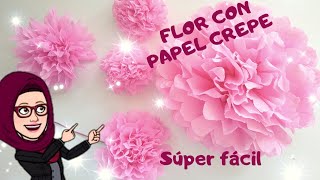 DIY🌸Como hacer FLORES de papel crepe o china SENCILLA Y FÁCIL 🌸2 modelos [upl. by Nelg276]