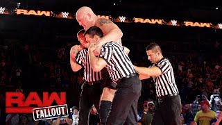 Big Show struggles to leave the arena after his Steel Cage Match Raw Fallout Sept 4 2017 [upl. by Crocker633]