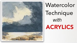 WATERCOLOR Techniques Using ACRYLICS  2 Landscapes 3 Colors [upl. by Aihsetal]