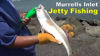 MURRELLS INLET JETTY FISHING Near Myrtle Beach South Carolina [upl. by Eislek153]