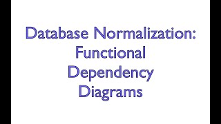 Normalization  Functional Depdendency Diagrams [upl. by Domenech]