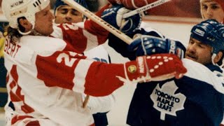 💥 Bod Probert vs Wendle Clark 💥 4 epic fights 🤜🏼 Leafs vs Red Wings [upl. by Aneri]