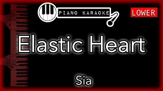 Elastic Heart LOWER 3  Sia  Piano Karaoke Instrumental [upl. by Onitnatsnoc]