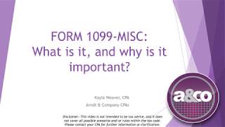 Form 1099MISC What is it and why is it important [upl. by Eltsryk]