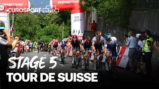 2022 Tour de Suisse  Stage 5 Highlights  Cycling  Eurosport [upl. by Nydroj]