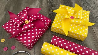 Pinwheel Gift Wrapping Reversible Paper  Paper Craft Ideas [upl. by Eihtur]