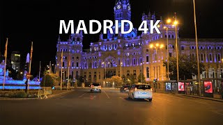 Driving Downtown  Madrid 4K  Night Drive [upl. by Irab]