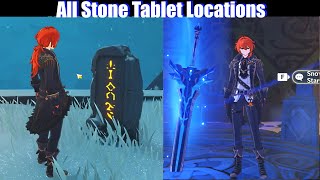 Genshin Impact  All Stone Tablet Locations SnowTombed Starsilver Greatsword [upl. by Durnan212]