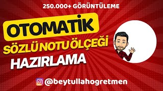 Otomatik Sözlü NotuDers İçi Etkinliklerine Katılım Ölçeği Hazırlama Programı açıklamayı okuyunuz [upl. by Yffat]