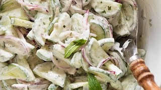 Creamy Cucumber Salad with Lemon Yogurt Dressing [upl. by Emolas]