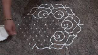 Simple Rangoli Design Chukki Rangoli with 13 dots [upl. by Persas235]