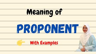 Daily vocabulary  Proponent Meaning  Vocabgram [upl. by Leur]