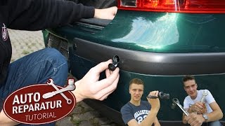 Einparkhilfe nachrüsten  PDC einbauen Golf 4 IV  park distance control  DIY Tutorial [upl. by Akcirahs]