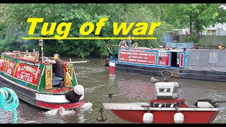 Historic Narrow boat tug of war Rickmansworth festival 2022 [upl. by Bekki]