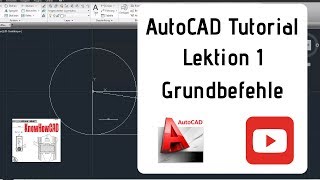 AutoCAD 2D Tutorial Deutsch Lektion 1 Grundbefehle [upl. by Corkhill]