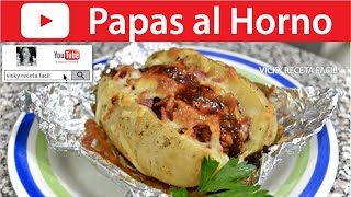 PAPAS AL HORNO  Vicky Receta Facil [upl. by Annahtur74]