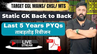 BEST STATIC GK BACK TO BACK PYQs By VARUN AWASTHI [upl. by Egroej]