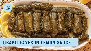 Dolmadakia Avgolemono Greek Style Stuffed Grape Leaves with a Lemony Sauce [upl. by Dagny]