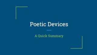 Poetic Devices [upl. by Rosco]