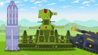 Tank KB44 flies away on a rocket into space Panzer tank cartoon Monster Truck for children [upl. by Sesom250]