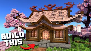 Cherry Blossom Japanese House  Minecraft Tutorial [upl. by Nhaj]